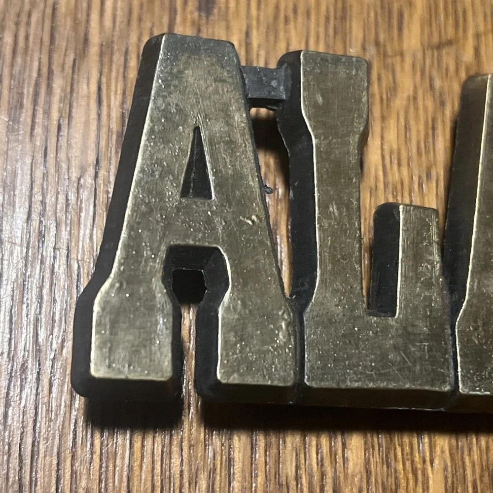 Vintage ROYP Solid Brass Name “ALAN” Belt Buckle–1970s USA–Retro Cast Brass B12